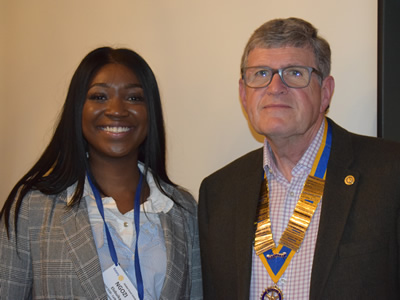 Ngozi Elobuika with President Mike Cooper