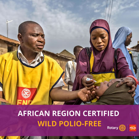 African Region certified wild polio free African Region certified wild polio free